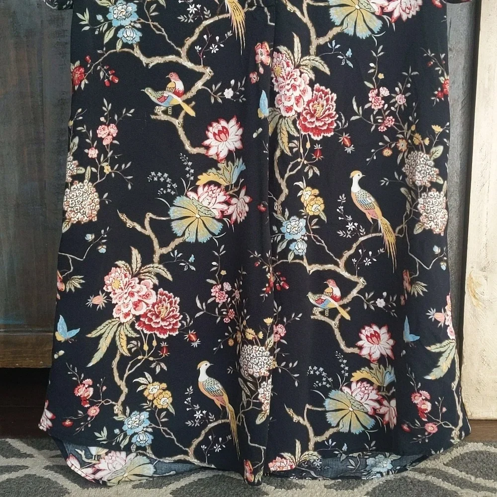 GP&J Baker X H&M Floral & Bird Tunic Dress Cottage Whimsy Garden - Women's 2 - Picture 3 of 6